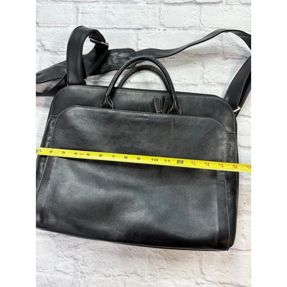 Lodis Briefcase Laptop Bag Mens OS‎ Black Good Leather Messenger Crossbody